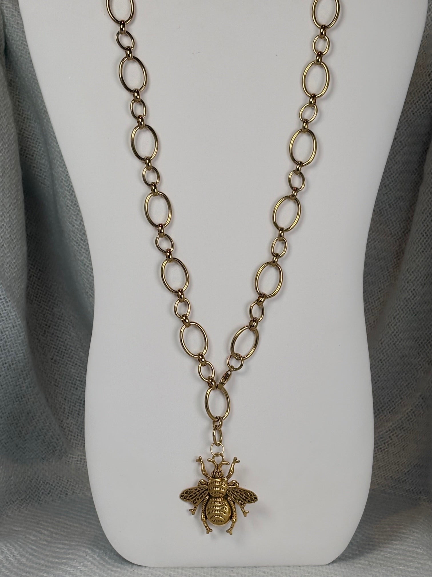 28 inch chain with bee pendant