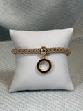 Gold Stretch Bracelet with Gold Circle