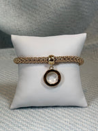 Gold Stretch Bracelet with Gold Circle