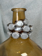 Chunky Flat Pearl and Silver Oval Stretch Bracelet