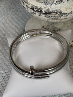 Nailed It silver hinged bangle
