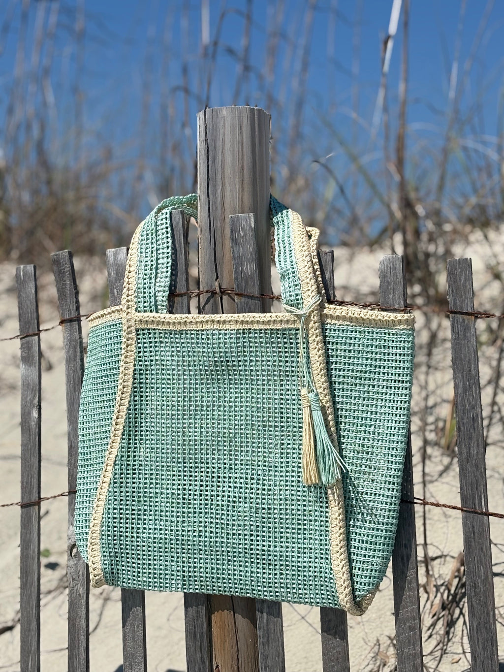 Seaglass Rattan Beach Tote