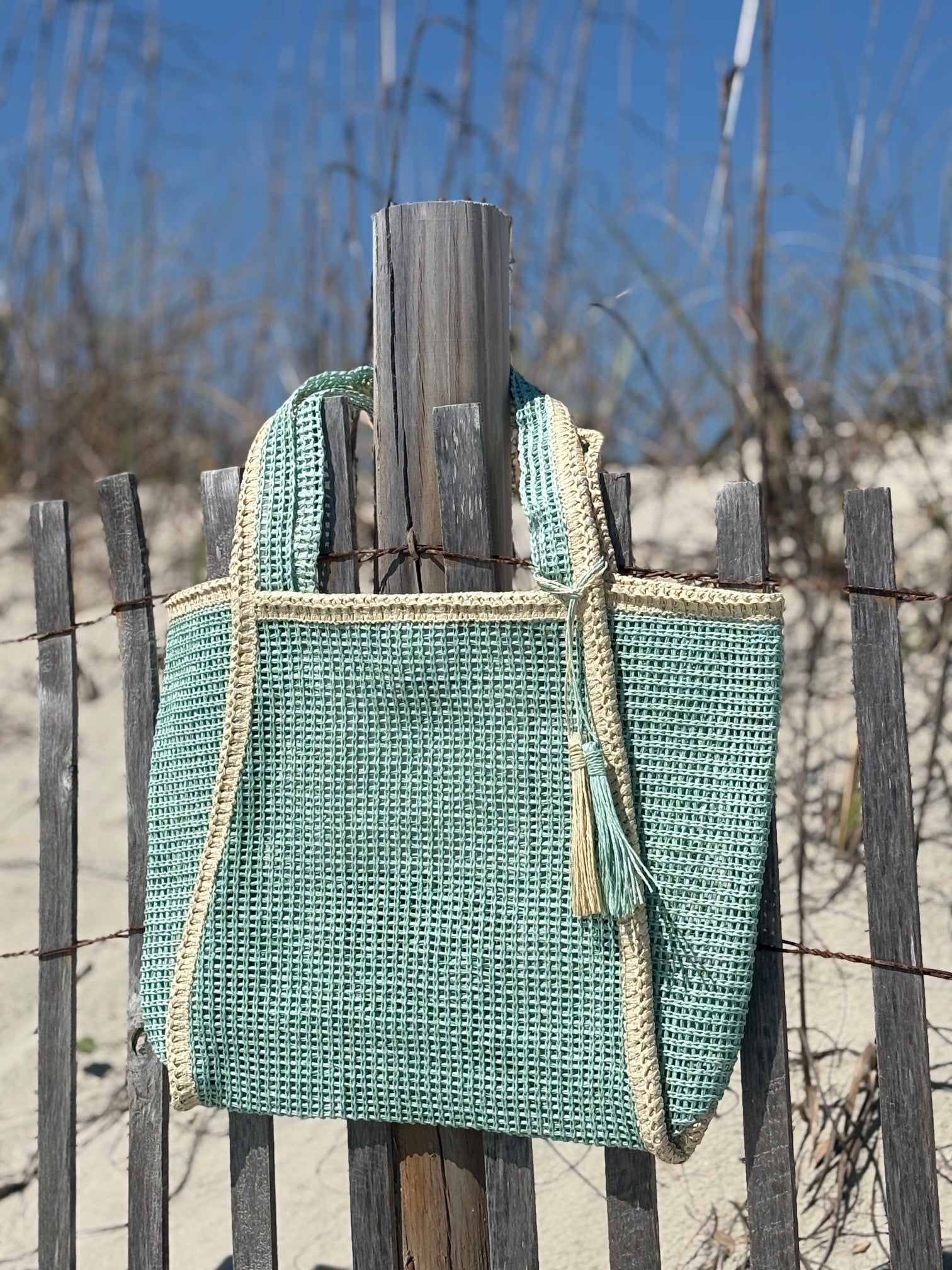 Seaglass Rattan Beach Tote