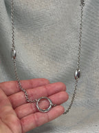 Silver Capsule Station Chain Necklace