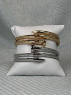 Nailed It silver hinged bangle