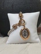 Gold and Silver Cross Locket Bracelet