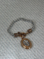 Gold and Silver Cross Locket Bracelet