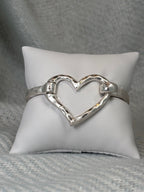 Hammered Silver heart bracelet