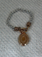 Gold and Silver Cross Locket Bracelet