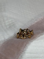 Anchor Link Earrings - Gold Hoops