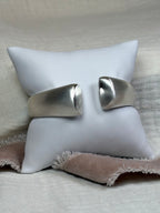 Brushed Silver Hinged Bangle