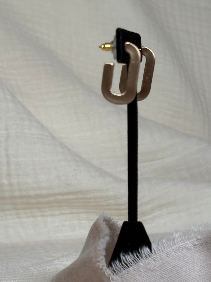 Gold Partial Link (C shape) Earrings