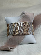 Gold/Silver Stretch X Bracelet