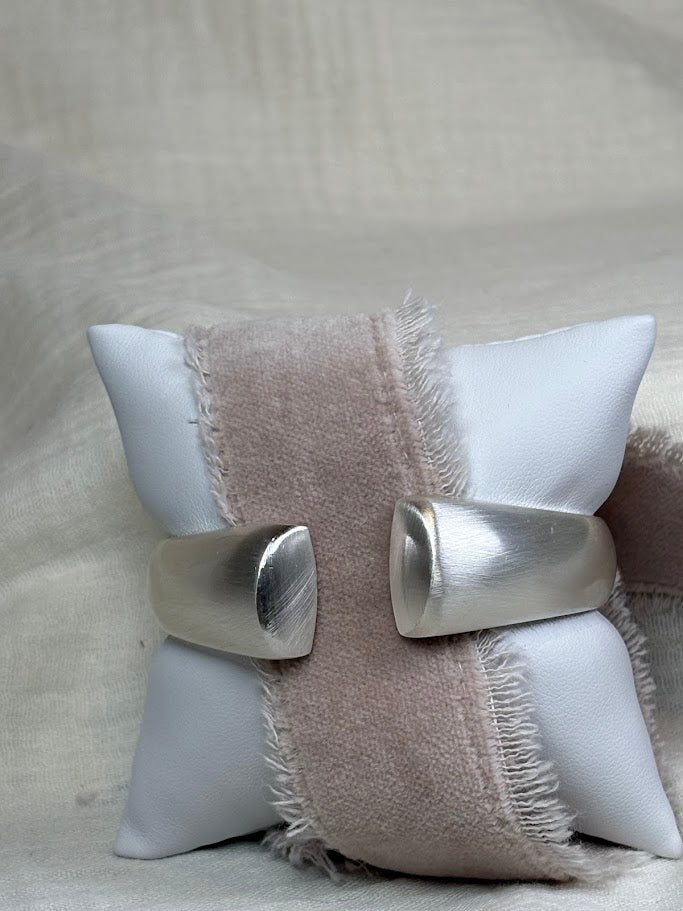 Brushed Silver Hinged Bangle